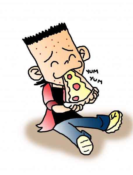Terrence loves me...errr...pizza _U