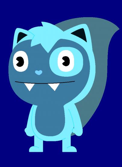 Sapphire Blueblitz as a Happy Tree Friend, you can tell he looks much different from his previous appearances in Happy Tree Friends and you can also see he has a tail now.